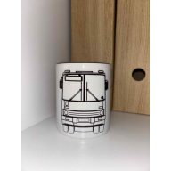 Ikarus 280 bögre - Front nézet /2D - Grafikus/- Fekete