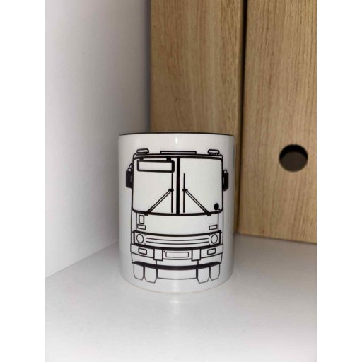 Ikarus 280 bögre - Front nézet /2D - Grafikus/- Fekete