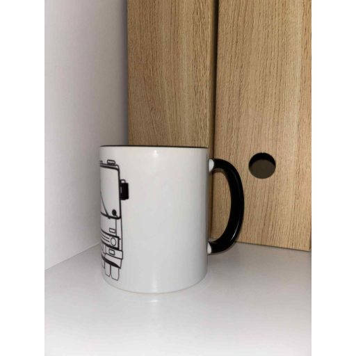 Ikarus 280 bögre - Front nézet /2D - Grafikus/- Fekete