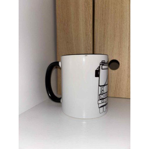 Ikarus 280 bögre - Front nézet /2D - Grafikus/- Fekete