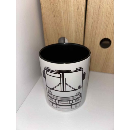 Ikarus 280 bögre - Front nézet /2D - Grafikus/- Fekete